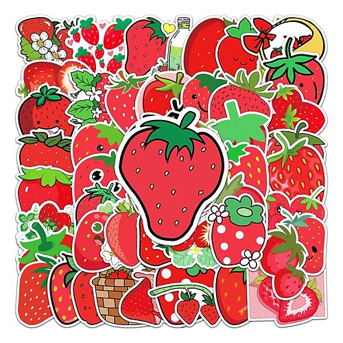 

50pcs Food Stickers for Student Notebook Gifts Waterproof Self-adhesive Cartoon for Women Girls Kids