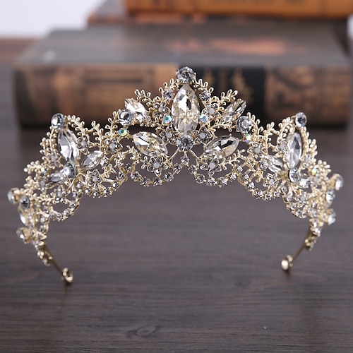 

Crown Tiaras Hår tilbehør Rhinsten Legering Bryllup Fest / aften Barok Bryllup Med Metal Krystal / Rhinsten Medaljon Hovedbeklædning