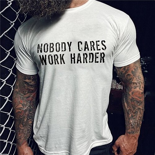 

Men's Unisex T shirt Tee Letter Crew Neck White Print Outdoor Street Short Sleeve Print Clothing Apparel Sports Designer Casual Big and Tall / Summer / Summer