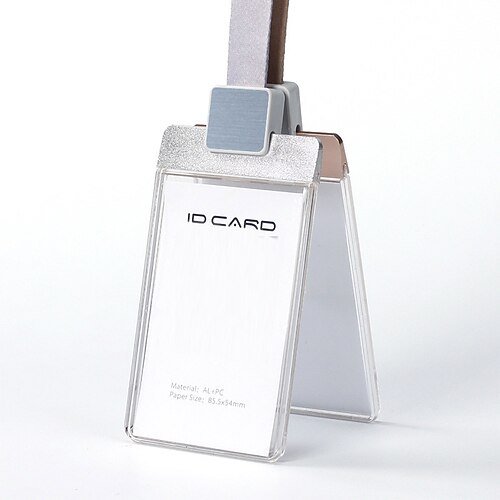 

ID Card Holder Metal Name Card Holder Waterproof Professional Transparent for Women Men