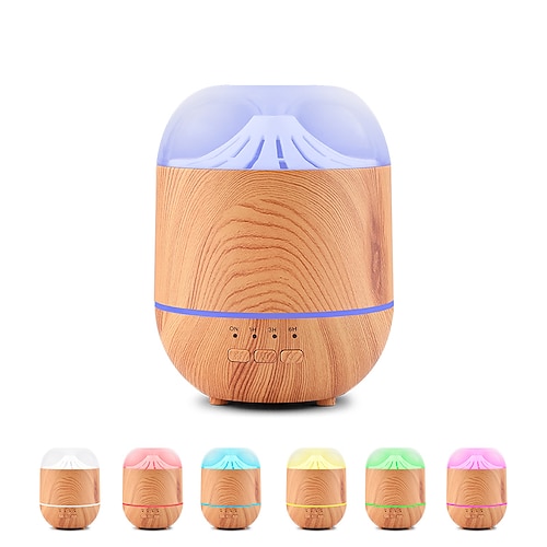 

High Quality Aromatherapy Essential Oil Diffuser Wood Grain Remote Control Ultrasonic Air Humidifier with 7 Colors Light