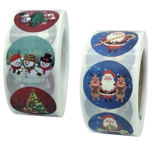 

3 Rolls Santa Claus Christmas Tree Christmas Bell Stickers for Student Notebook Planners Waterproof Self-adhesive Aesthetic for Women Men Girls