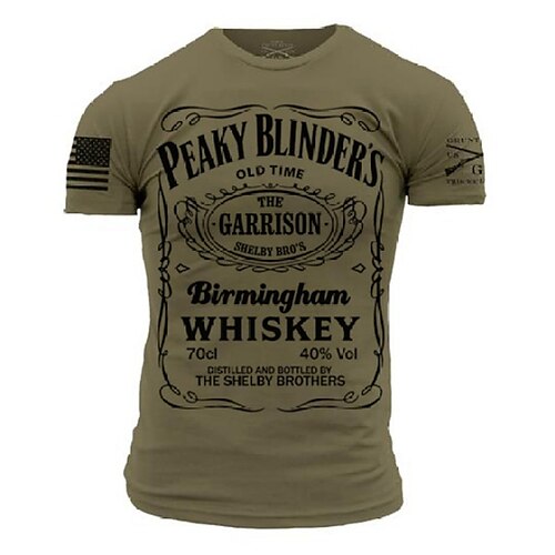 

Men's T shirt Tee Graphic Letter Crew Neck Green 3D Print Outdoor Daily Short Sleeve Print Clothing Apparel Basic Casual Classic Big and Tall / Summer / Summer / Sports