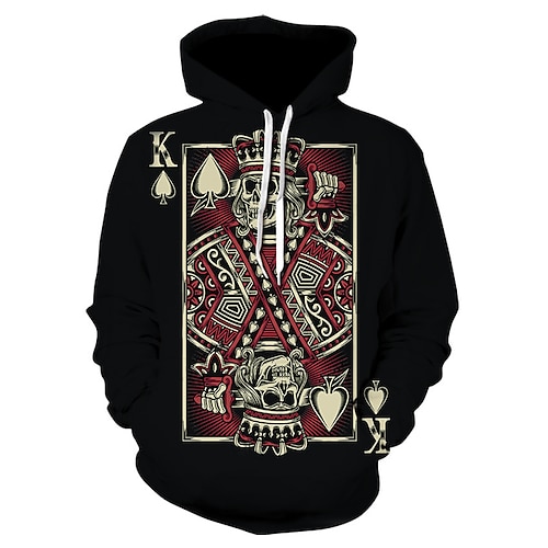 

Inspired by Heart of The Cards Playing Cards Poker King K Hoodie Cartoon Manga Anime Graphic Street Style Hoodie For Men's Women's Unisex Adults' 3D Print 100% Polyester