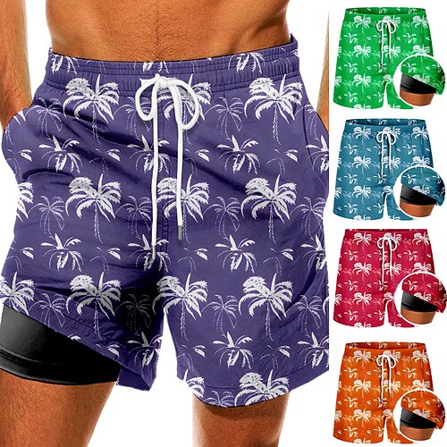 

Men's Swim Trunks Swim Shorts Quick Dry Board Shorts Bathing Suit Compression Liner with Pockets Drawstring Swimming Surfing Beach Water Sports Printed Spring Summer