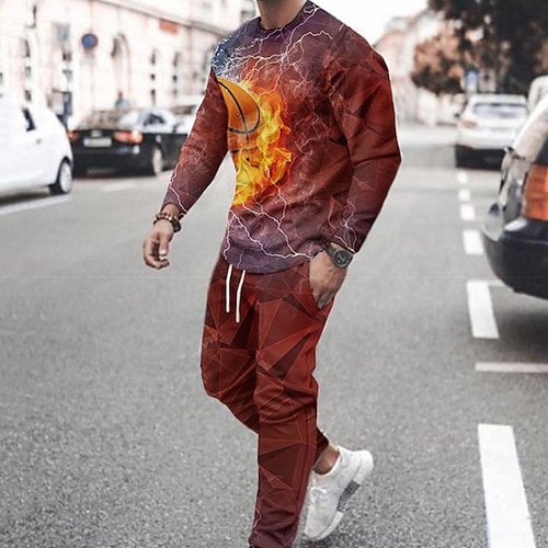 

Men's Tracksuit Hoodies Set Graphic Patterned Poker 2 Piece Print Sports Outdoor Casual Sports 3D Print Sportswear Basic Essential Hoodies Sweatshirts Black Gray Khaki