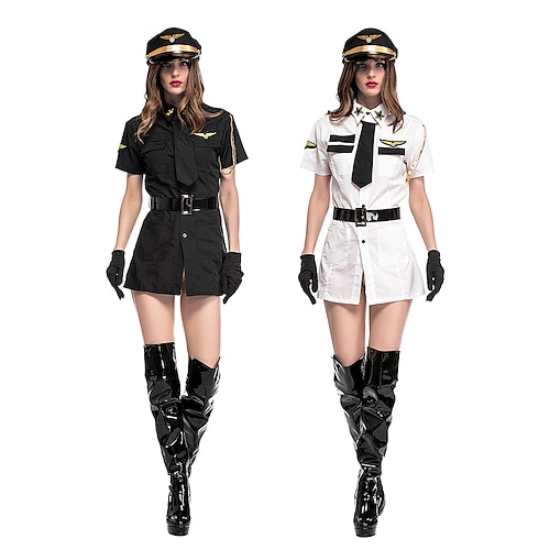 

Policier / Policière Adulte Femme Robe Tenue Pour Polyester Mascarade Robe Gants Ceinture Chapeau Cravate