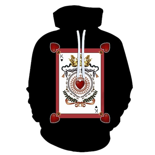 

Inspired by Heart of The Cards Playing Cards Poker King K Hoodie Anime 100% Polyester Anime 3D Graphic Street Style Hoodie For Men's / Women's / Couple's