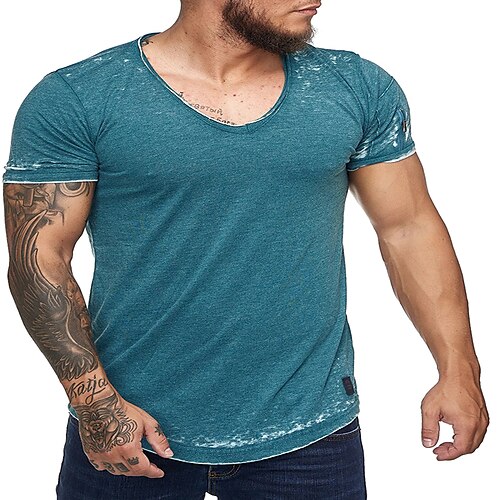

Men's T shirt Tee Solid Color Crew Neck Street Casual Short Sleeve Tops Fashion Breathable Comfortable Big and Tall Royal Blue Dark Gray / Summer / Spring / Summer