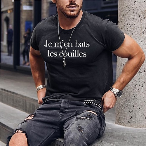 

Men's Unisex T shirt Tee Letter Crew Neck Navy Blue Black Print Outdoor Street Short Sleeve Print Clothing Apparel Sports Designer Casual Big and Tall / Summer / Summer