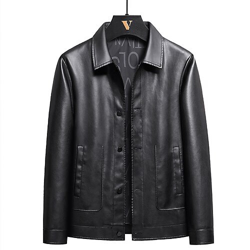 

Men's Jacket Regular Classic Coat WhiteBlack Black Coffee Business Business Fall Single Breasted Square Neck Regular Fit M L XL 2XL 3XL 4XL / Spring / Long Sleeve