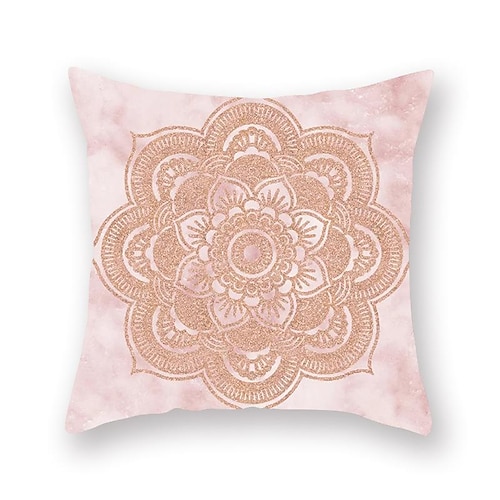 

Suede Pillow Covers Decorative Pillowcase Square Mandala Throw Pillows Cushion Set for Sofa Couch Bed Bench Living Room 1PC