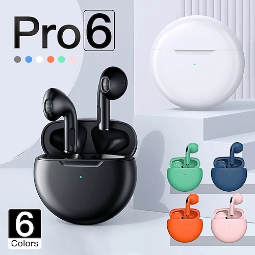 

PRO6 True Wireless Headphones TWS Earbuds In Ear Bluetooth 5.1 Stereo with Charging Box Smart Touch Control for Apple Samsung Huawei Xiaomi MI Zumba Everyday Use Traveling Mobile Phone