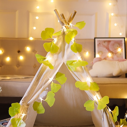 

Leaf Fairy String Lights 3m-20LEDs 1.5m-10LEDs Battery Powered Christmas Decoration Light Wedding Birthday Party Home Outdoor Indoor Holiday Garden Decoration