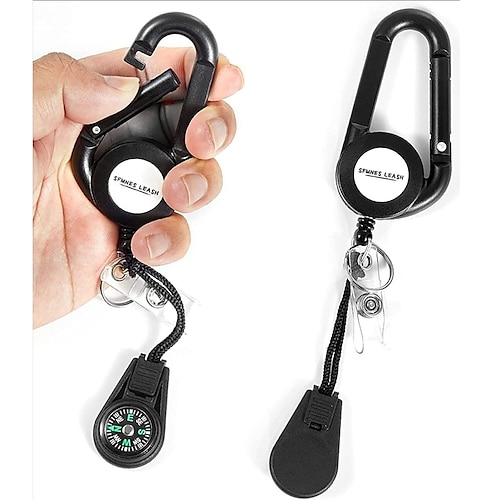 

Comes With Carabiner Compass Function Retractable Easy-pull Buckle Easy-to-pull Key Chain