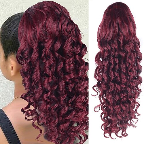 

Drawstring Ponytails Classic / Women / Easy dressing Synthetic Hair Hair Piece Hair Extension Body Wave / Deep Curly 12 inch / 20 inch Party / Party / Evening / Daily Wear