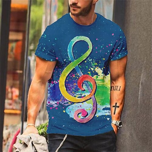 

Men's Unisex T shirt Tee 3D Print Graphic Prints Graffiti Crew Neck Street Daily Print Short Sleeve Tops Designer Casual Big and Tall Sports Blue Purple Pink / Summer / Summer