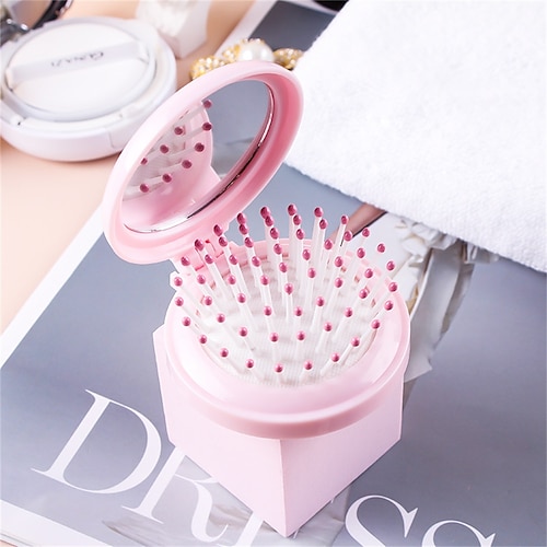 

Hair Scalp Massager Scalp Brush Folding Shampoo Silicone Massage Comb Plastic Portable Mirror Comb Dual-use Smooth Hair Without Knotting Girl Hairdressing Comb