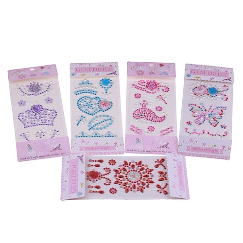 

5 Sheets Gem Stickers for School Student Notebook Waterproof Self-adhesive Luxury for Women Girls Kids