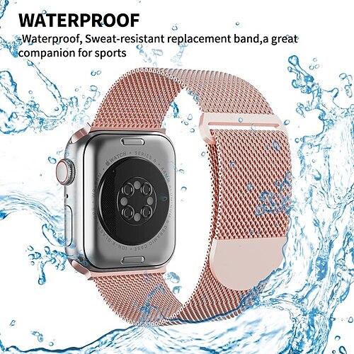 

1PC Smart Watch Band Compatible with Apple iWatch Series 8 7 6 5 4 3 2 1 SE Milanese Loop for iWatch Smartwatch Strap Wristband Stainless Steel Adjustable Quick Release Stainless Steel Buckle