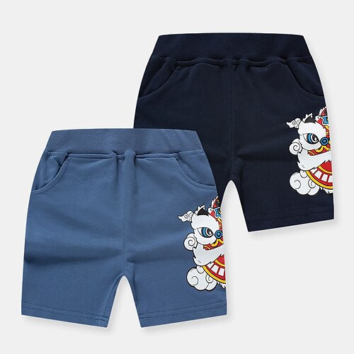 

Kids Boys Shorts Blue Royal Blue Lion Spring Summer Active Sport 3-10 Years