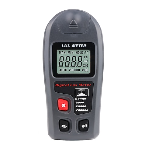 

MT30 Lux meter 0~200,000lux Range light meter pocket design illuminometer lux/fc photometer tester Enviromental Testing Grey