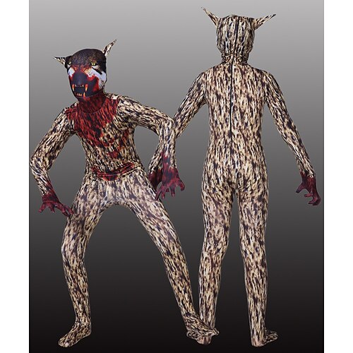 

Zentai Suits Catsuit Skin Suit Ghost Devil Demon Kid's Cosplay Costumes Leotards Graphic Patterned Masquerade