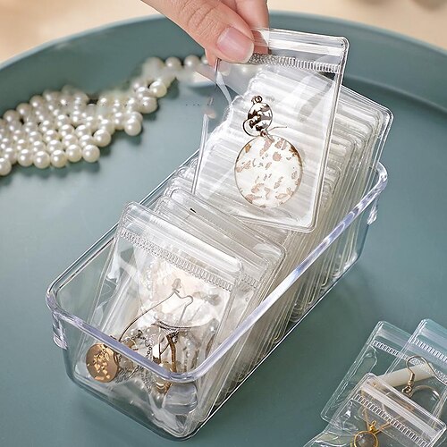 

10pcs Jewelry Storage Bag Anti-oxidation Jewelry Ziplock Bag Portable Jewelry Box Necklace Earrings Ring Storage Box