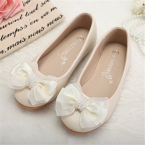 

Girls' Flats Flower Girl Shoes Microfiber Flower Girl Shoes Little Kids(4-7ys) Wedding Daily Butterfly Rosy Pink Ivory Fall Winter