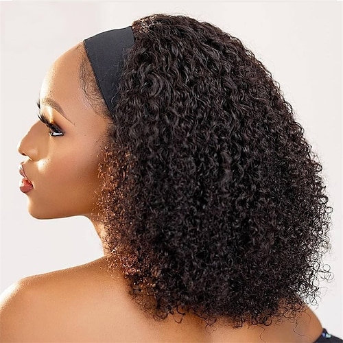 

Afro Kinky Curly Headband Wig Human Hair Curly Wigs for Black Women Remy Hair Gluless Full Machine Made Wig