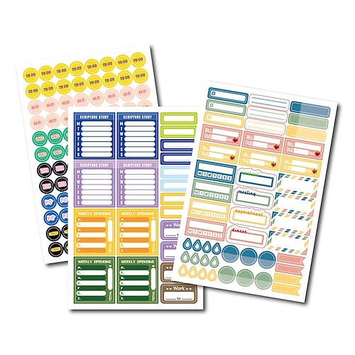 

5 Sheets Word / Phrase Stickers for School Office Business Waterproof Self-adhesive Aesthetic for Women Men Girls