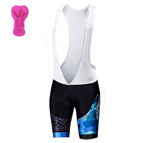 

21Grams Women's Cycling Bib Shorts Bike Bib Shorts Bottoms Mountain Bike MTB Road Bike Cycling Sports Polka Dot 3D Pad Cycling Breathable Quick Dry Green Purple Polyester Spandex Clothing Apparel