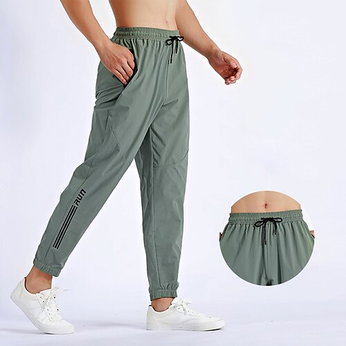 

Men's Joggers Sweatpants Drawstring Zipper Pocket Bottoms Athletic Athleisure Breathable Quick Dry Soft Fitness Gym Workout Running Sportswear Activewear Solid Colored Dark Grey Army Green