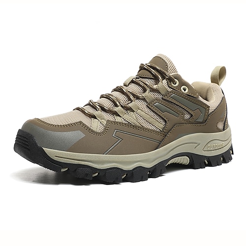 

Men's Hiking Shoes Sneakers Walking Shoes Shock Absorption Breathable Wearable Lightweight Outdoor Faux Leather Spring, Fall, Winter, Summer Grey Brown / Round Toe