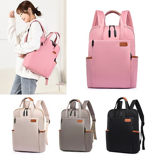 

Laptop Backpack Bags 15.6"" inch Compatible with Macbook Air Pro, HP, Dell, Lenovo, Asus, Acer, Chromebook Notebook Shock Proof Canvas Solid Color for Business Office