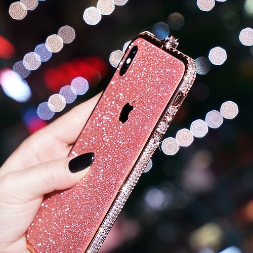 

Phone Case For Apple Back Cover iPhone 13 Pro Max 12 Mini 11 X XR XS Max 8 7 Rhinestone Glitter Shine Heart Glitter Shine Crystal Diamond PC Metal