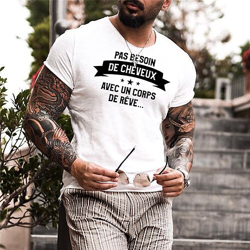 

Men's Unisex T shirt Tee Letter Crew Neck Navy Blue White Black Print Outdoor Street Short Sleeve Print Clothing Apparel Sports Designer Casual Big and Tall / Summer / Summer