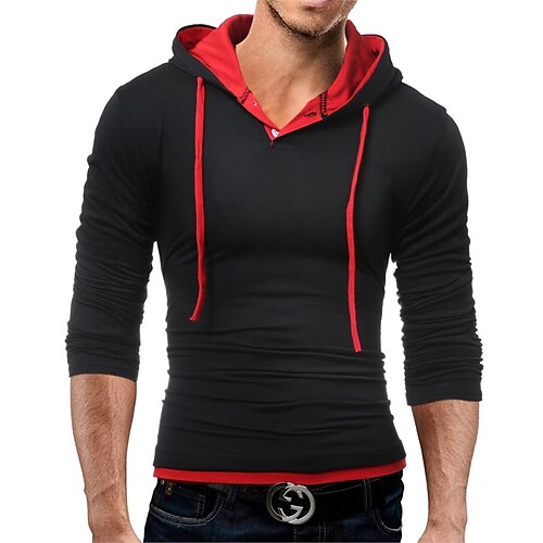 

Men's Hoodie Blue Dark Gray Red Black Hooded Solid Color Going out Streetwear Streetwear Cool Casual Winter Fall & Winter Clothing Apparel Hoodies Sweatshirts Long Sleeve