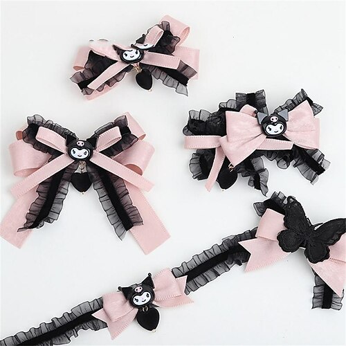 

Lolita Headwear Hand-made Bow Hair Accessories Kulome Big-eared Dog Jk Hairpin Original Design Lolita Hairpin