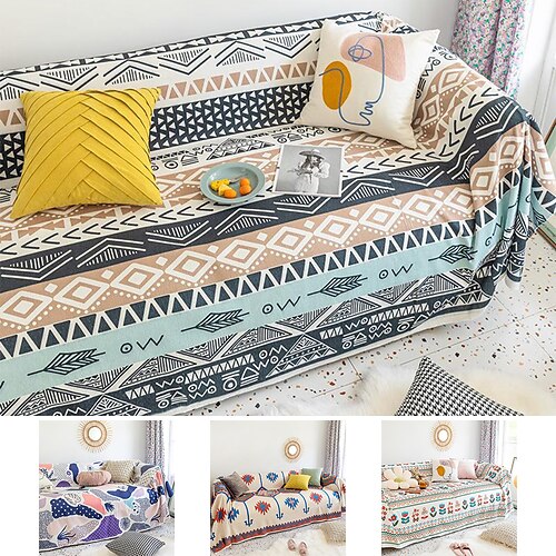 

Sofa Blanket Throw Boho Sofa Cover Slipcover for Sectional Couch Armchair Loveseat 4 Or 3 Seater L Shape,Bedding Blankets ,Furniture Protector from Pet Scratch