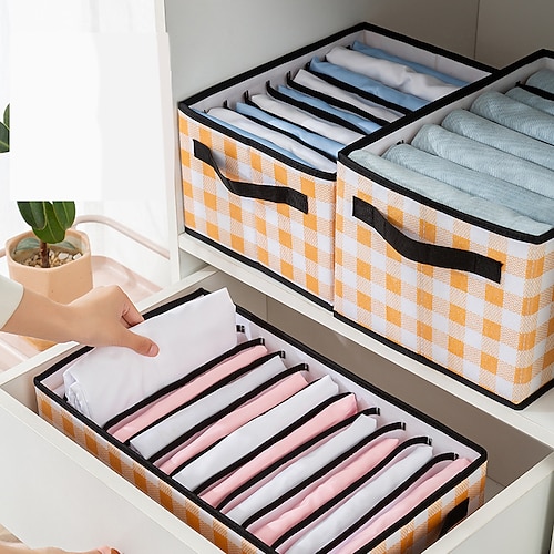 

Clothes Pants Underwear Storage Box Drawer Divided Clothes Separation Bag Household Wardrobe Layered Jeans Sorting Box