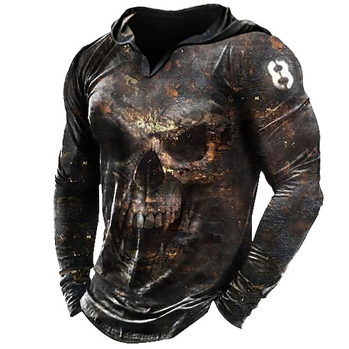 

Men's Hoodie Pullover Hoodie Sweatshirt Hooded Skull Graphic Prints Daily Sports 3D Print Streetwear Designer Hoodies Sweatshirts Long Sleeve Green Blue / Winter / Fall / Winter