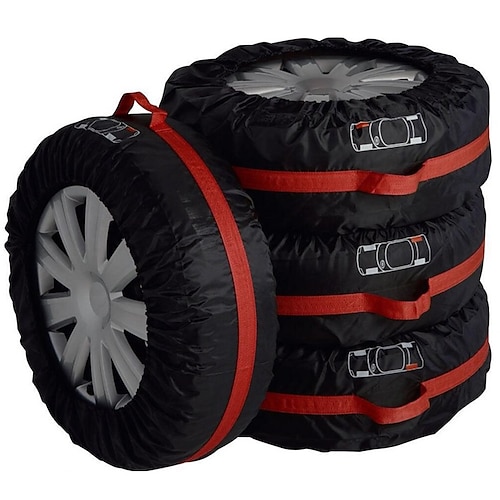 

4 Pack Car Tire Cover with Handle Seasonal Spare Tire Bag Durable Winter Wheel Storage Tote Against Dust And Scratches