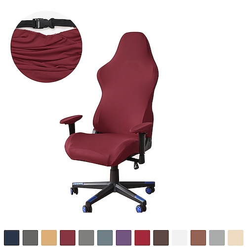 

Split Gaming Chair Covers Printed Stretch Computer Game Chair Slipcover for Leather Office Game Reclining Racing Ruffled Gamer Chair Protector