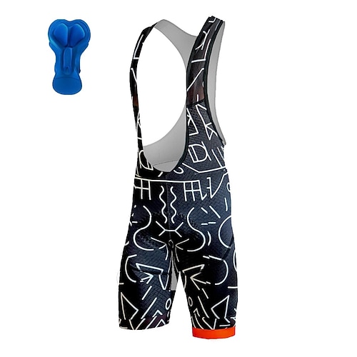 

21Grams Men's Cycling Bib Shorts Bike Bib Shorts Bottoms Mountain Bike MTB Road Bike Cycling Sports Geometic 3D Pad Cycling Breathable Quick Dry Black Polyester Spandex Clothing Apparel Bike Wear