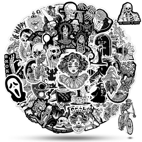 thumbnail image 2 of 100 Pcs Kawaii Pastel Goth Stickers - Cute Creepy Waterproof Vinyl For Laptop & Water Bottle 2 of 13