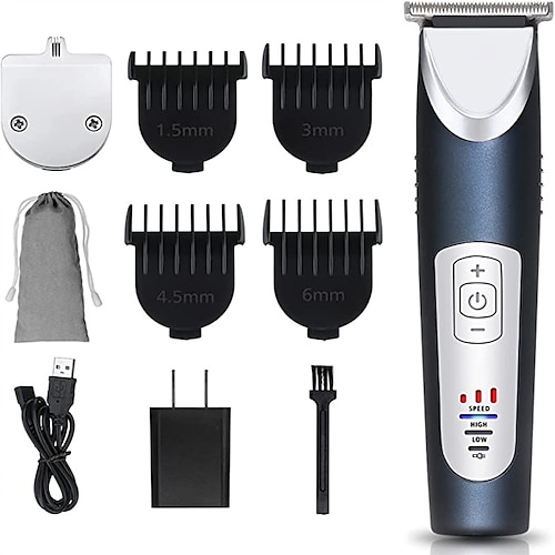 

Hair Clippers Professional Haircut KitBeard and Hair Trimmer Waterproof Cordless Men's Trimmer with 3 Adjustable SpeedsCharging Stand Ceramic and Titanium Bladesand 4 Guide Combs for Family Use