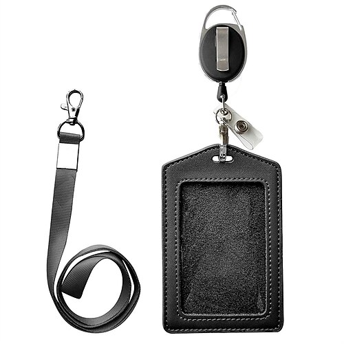 

Document Lanyard Easy-to-pull Buckle Easy-to-pull Document Buckle Retractable Buckle Genuine Leather Card Sleeve