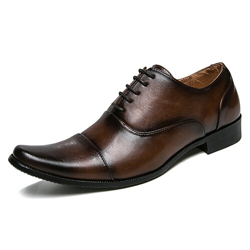 

Men's Oxfords Casual Classic Daily Office Career PU Black Brown Spring Summer