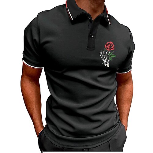 

Per uomo POLO Camicia da golf Golf Esterno Ufficio Collo a polo Classico Manica corta Informale Taglio attillato Tinta unica Teschi Pulsante frontale Bottone giù Estate Primavera & Autunno Standard A